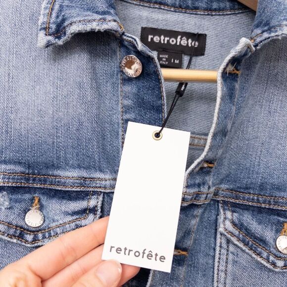 Retrofete Sibi Puff Sleeve Denim Mini Dress Size Medium - Picture 5 of 10